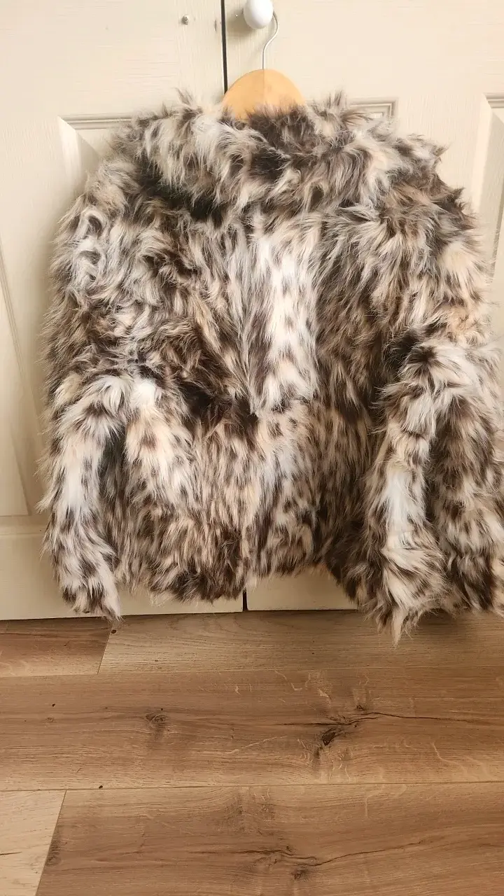 Chaqueta de piel sintética estampado animal para mujer - 4