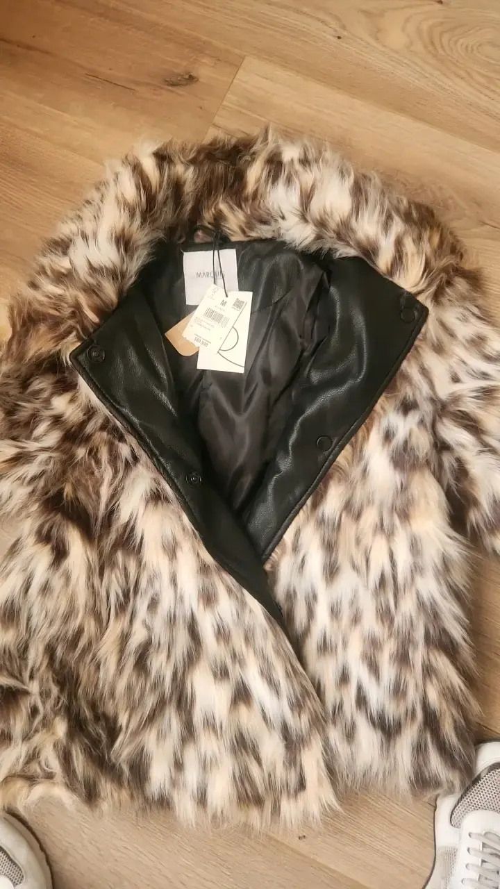 Chaqueta de piel sintética estampado animal para mujer - 6