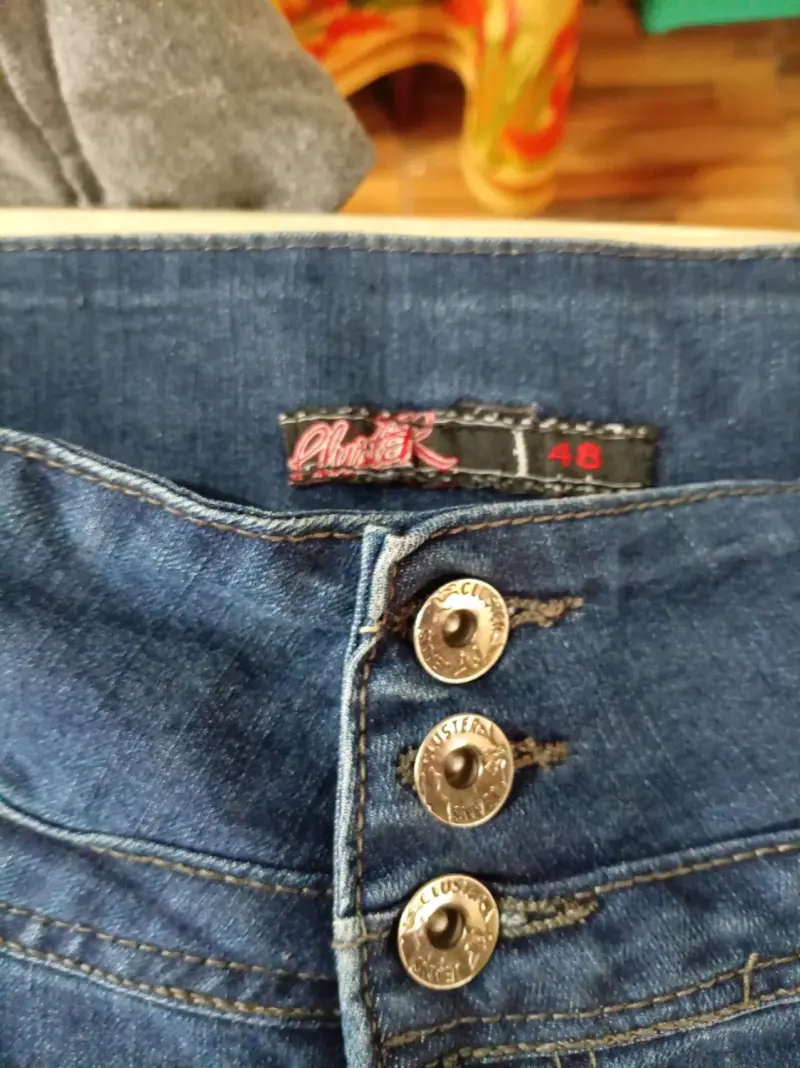 Jeans de mezclilla azul para mujer talla 46 - 3