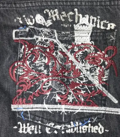 Jeans Live Mechanics con diseño bordado - miniatura 3