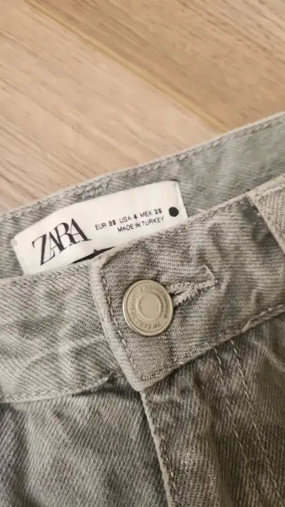 Pantalones grises Zara para mujer - miniatura 2
