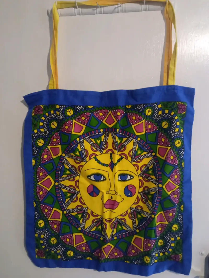 Bolsa de tela con diseño de Buda y sol - 2