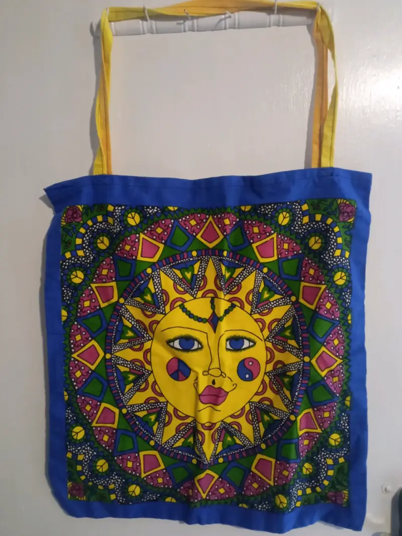 Bolsa de tela con diseño de Buda y sol - 4