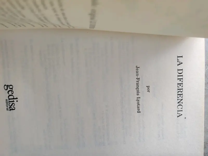 Libro 'La Diferencia' de Jean-Francois Lyotard - 5