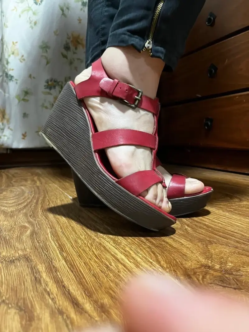 Sandalias Hush Puppies plataforma rojas para mujer - 3