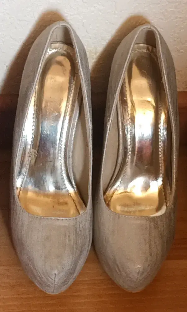 Zapatos de tacón alto plateados talla 38 - 2