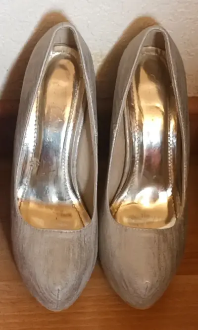 Zapatos de tacón alto plateados talla 38 - miniatura 2