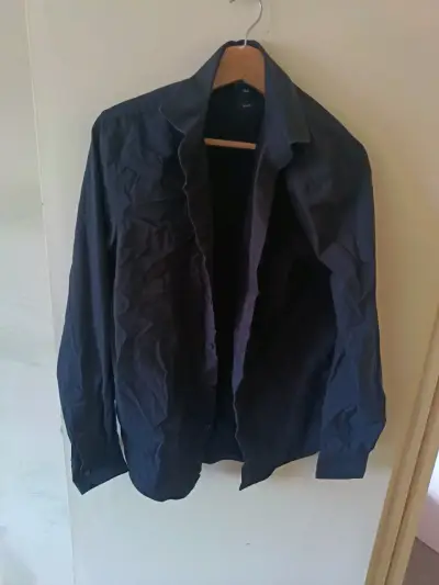 Camisa negra slim fit Basement - miniatura 1