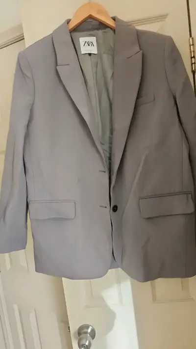 Blazer gris para mujer Zara talla M - miniatura 1