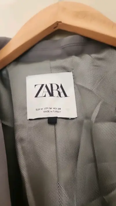 Blazer gris para mujer Zara talla M - miniatura 2