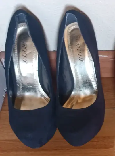 Zapatos de tacón alto azul oscuro para mujer - miniatura 2