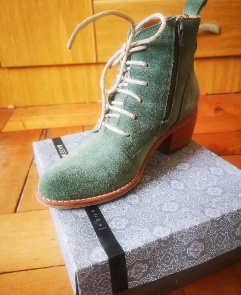 Botines de gamuza verde con cierre lateral - 2