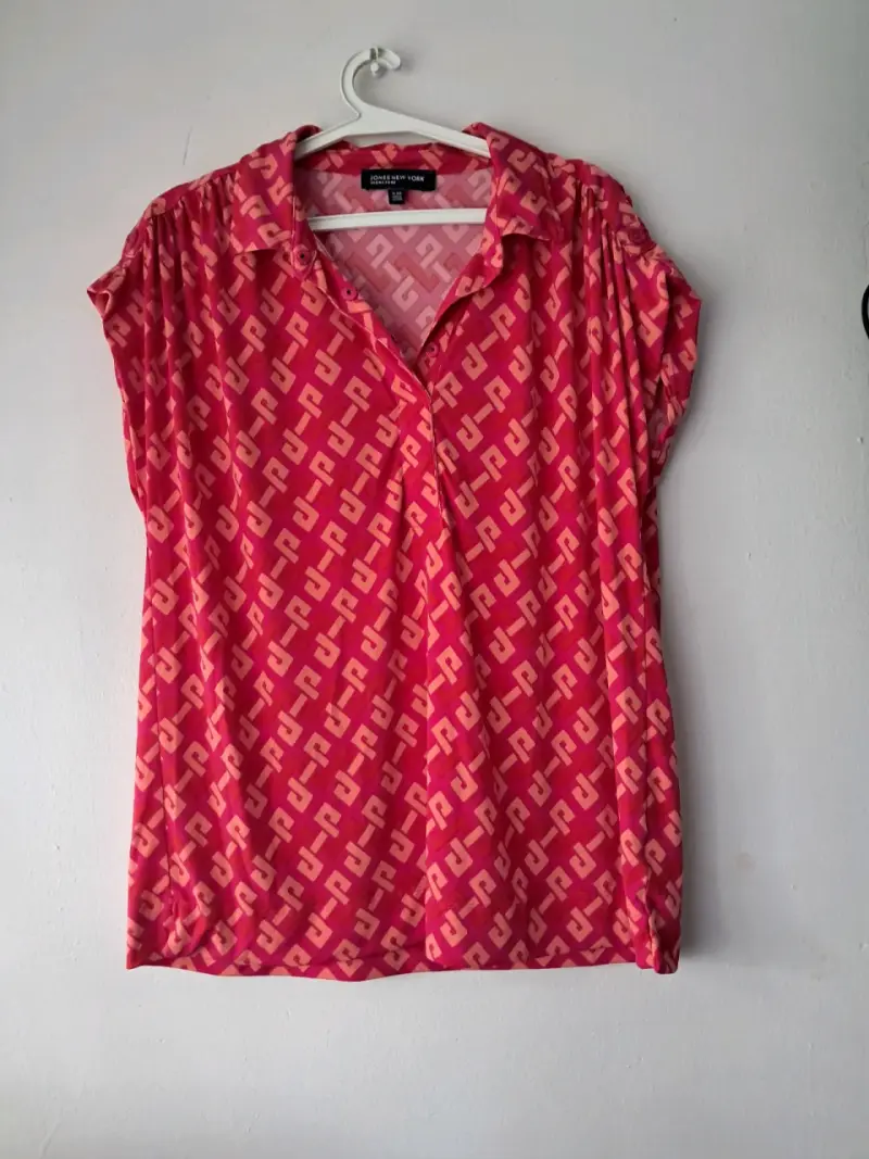 Blusa estampada roja Jones New York talla XL