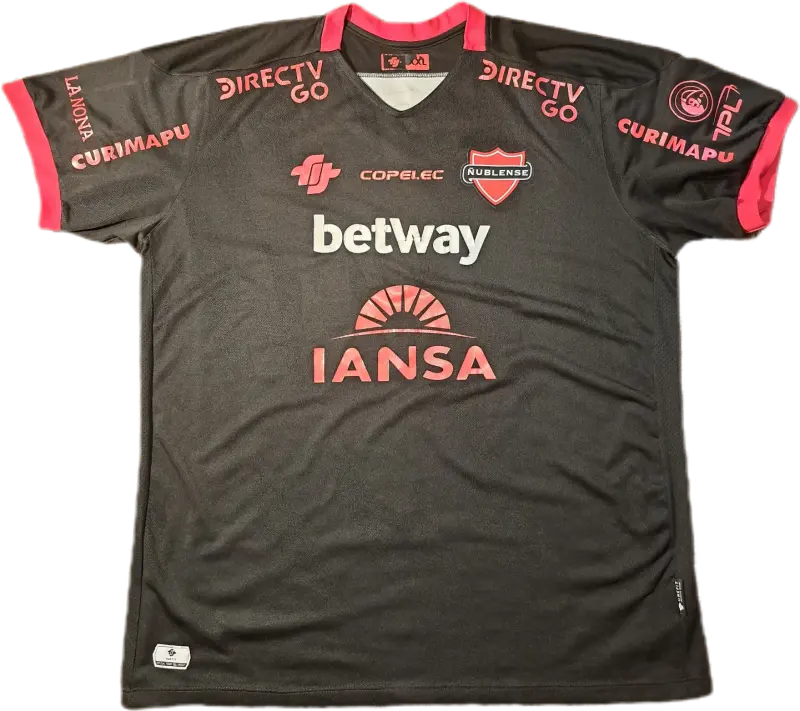 Camiseta de fútbol Ñublense negra con logos