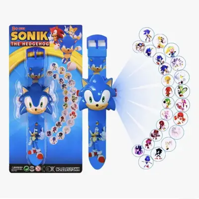 Reloj proyector infantil Sonik azul - miniatura 1