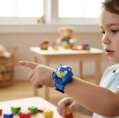 Reloj proyector infantil Sonik azul - miniatura 3