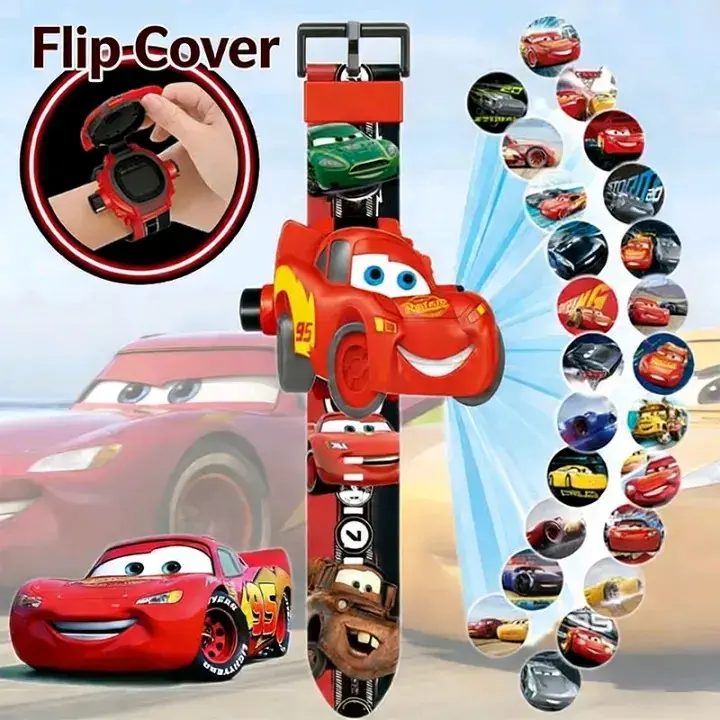 Reloj infantil Cars con proyector y tapa - 1