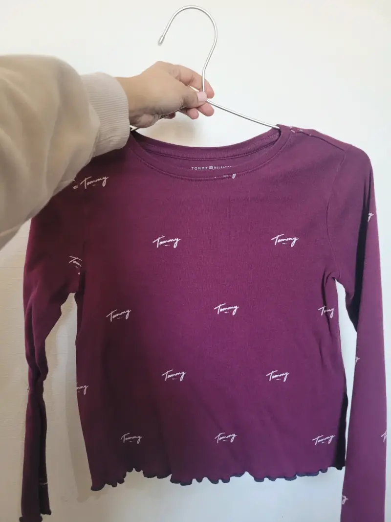 Polera Tommy Hilfiger Original morada para niña - 4