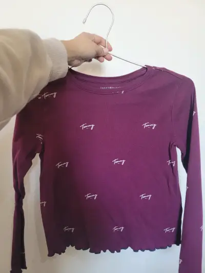 Polera Tommy Hilfiger Original morada para niña - miniatura 4