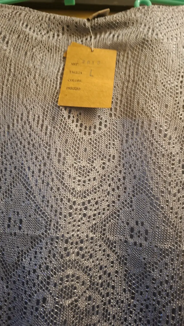 Blusa de encaje gris con flecos talla L - 1
