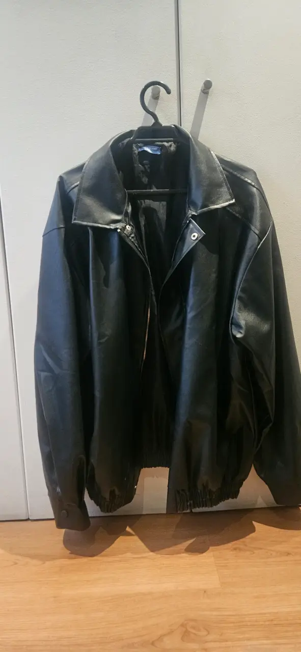 Chaqueta de cuero negra para hombre/mujer - 1