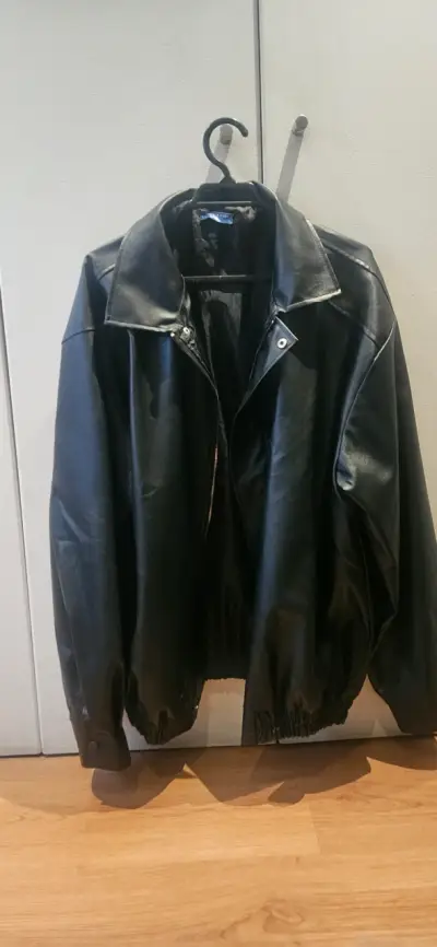 Chaqueta de cuero negra para hombre/mujer - miniatura 1