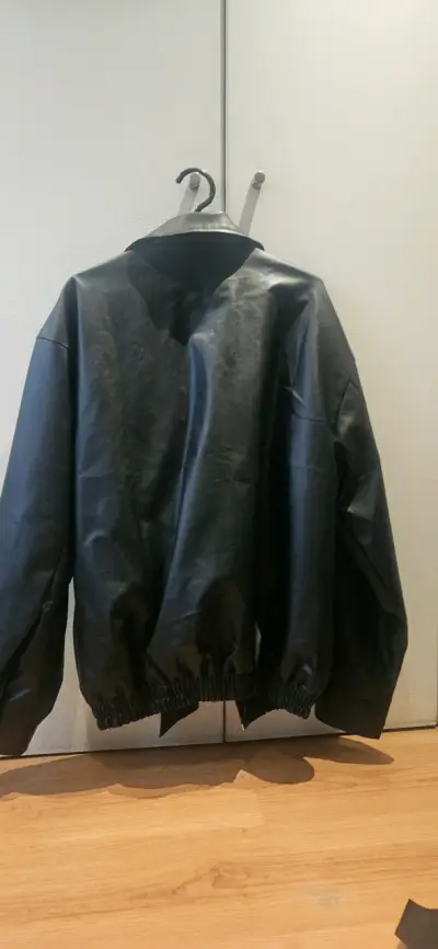Chaqueta de cuero negra para hombre/mujer - miniatura 2