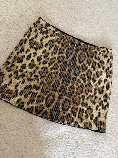 Falda corta animal print con lentejuelas - miniatura 1