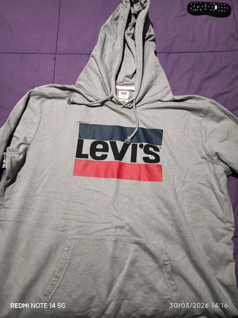 Polerón con capucha gris Levi's para hombre - 1