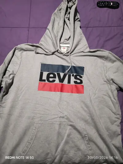 Polerón con capucha gris Levi's para hombre - miniatura 1