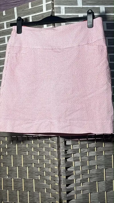Falda pantalón  corta tejida rosa para mujer - miniatura 1