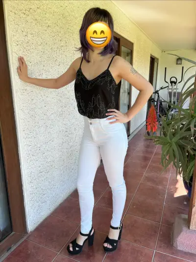 Jeans blancos skiny Studio F para mujer - miniatura 1