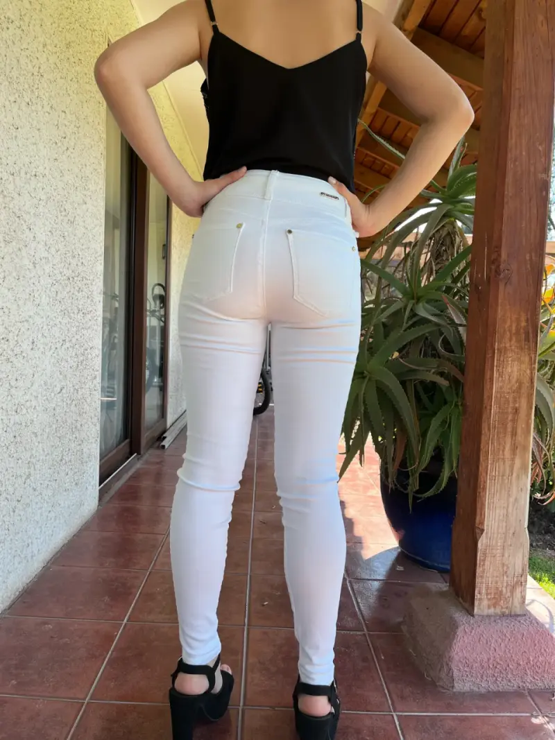 Jeans blancos skiny Studio F para mujer - 2