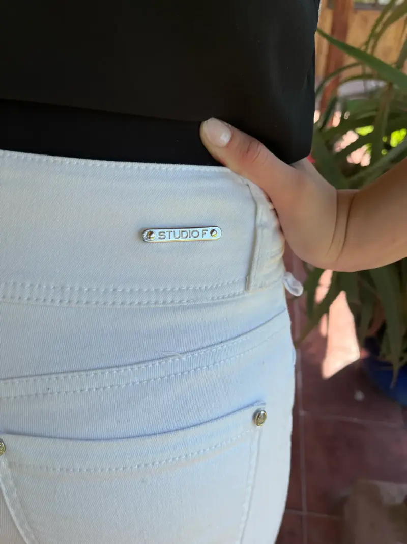 Jeans blancos skiny Studio F para mujer - 3