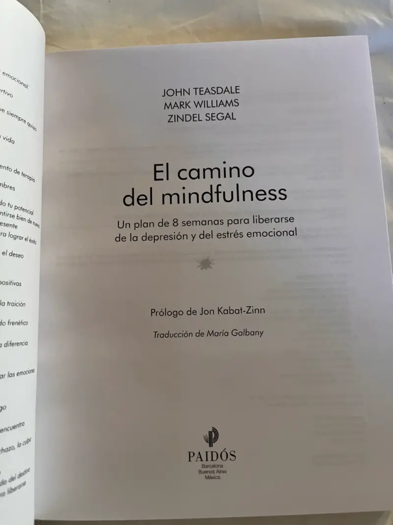 Libro El Camino del Mindfulness de Teasdale - 3
