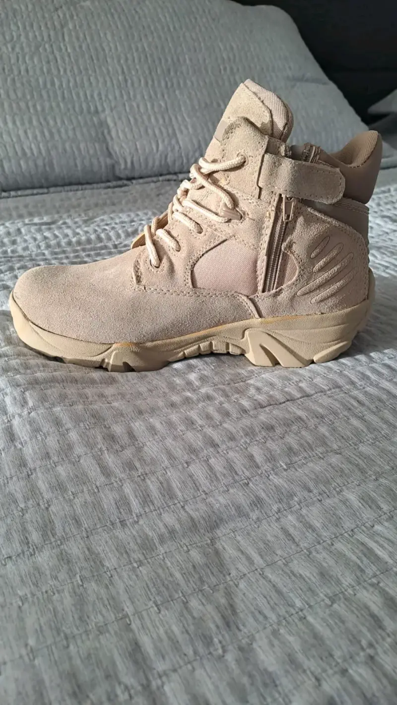 Botas tácticas beige Delta con cierre lateral - 4