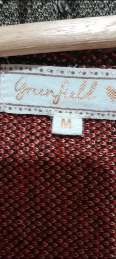 Poncho étnico rojo con flecos Greenfield - miniatura 4