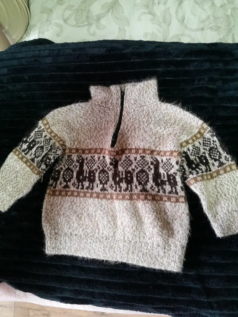 Chompa de lana con diseño étnico - 1