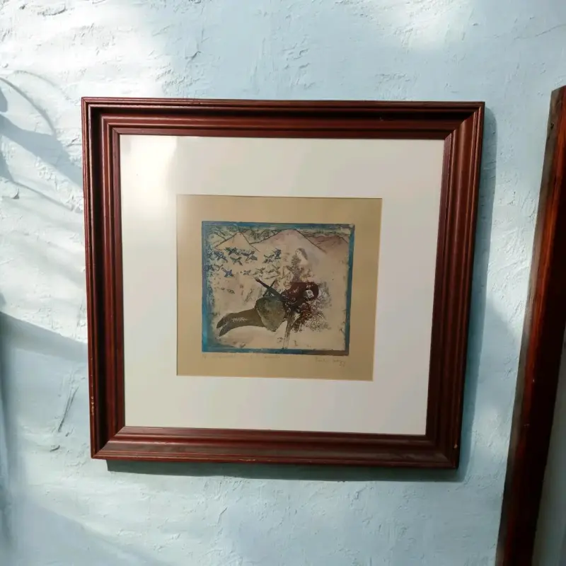 Cuadro enmarcado con ilustración artística