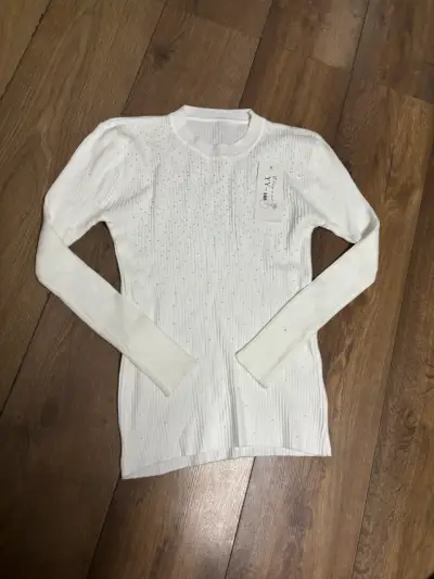 Suéter Blanco con Detalles de Brillo para Mujer - miniatura 1
