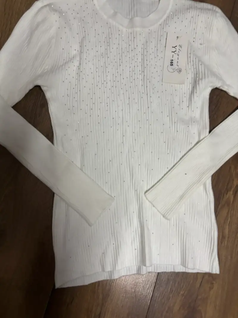 Suéter Blanco con Detalles de Brillo para Mujer - 2