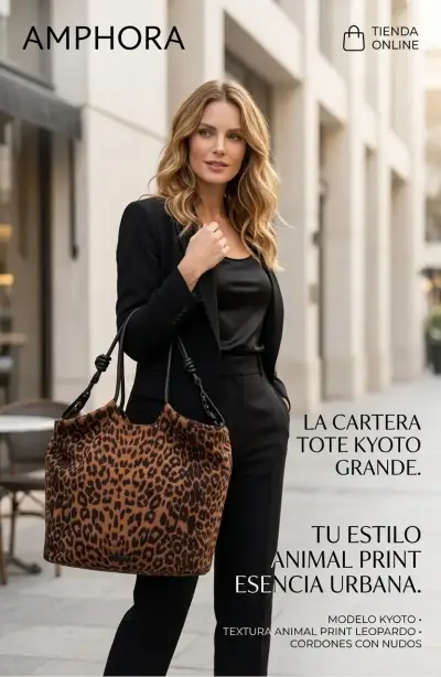 Cartera Tote Kyoto Grande Animal Print Amphora - miniatura 1