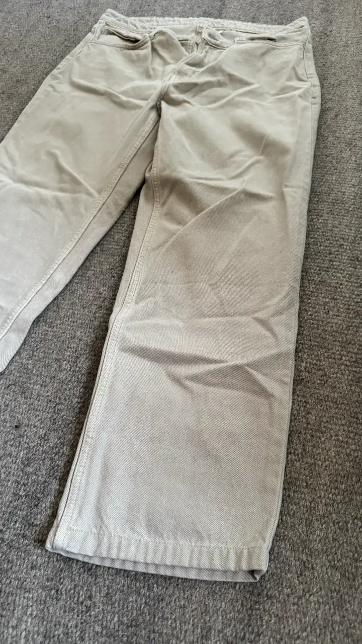Pantalones beige de algodón para mujer - 3