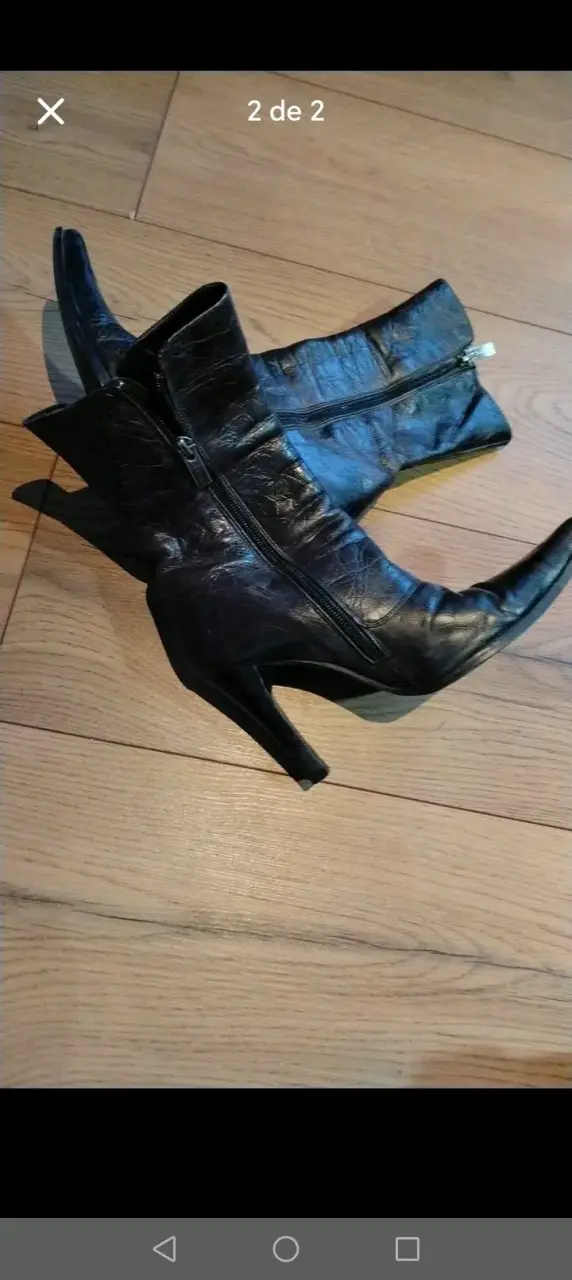 Botines de tacón alto negros con cierre lateral - 4