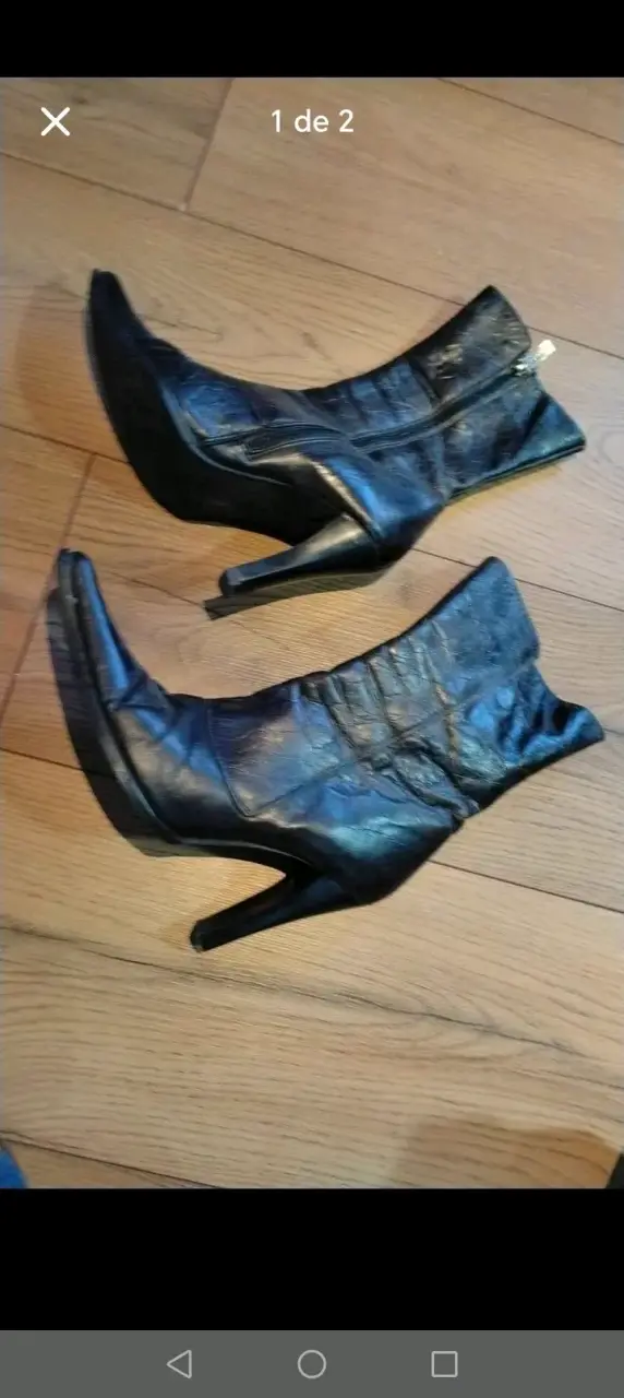 Botines de tacón alto negros con cierre lateral - 5
