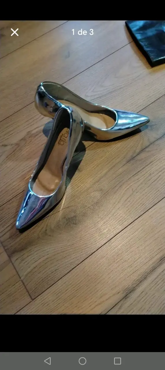 Zapatos de Tacón Plateados Elegantes - 1