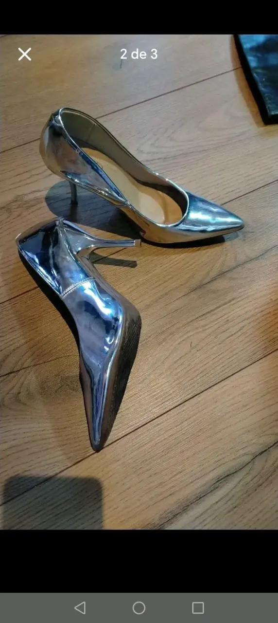 Zapatos de Tacón Plateados Elegantes - 3