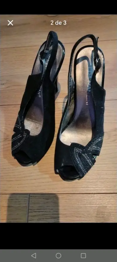 Zapatos de tacón alto negros elegantes el precio p - miniatura 2