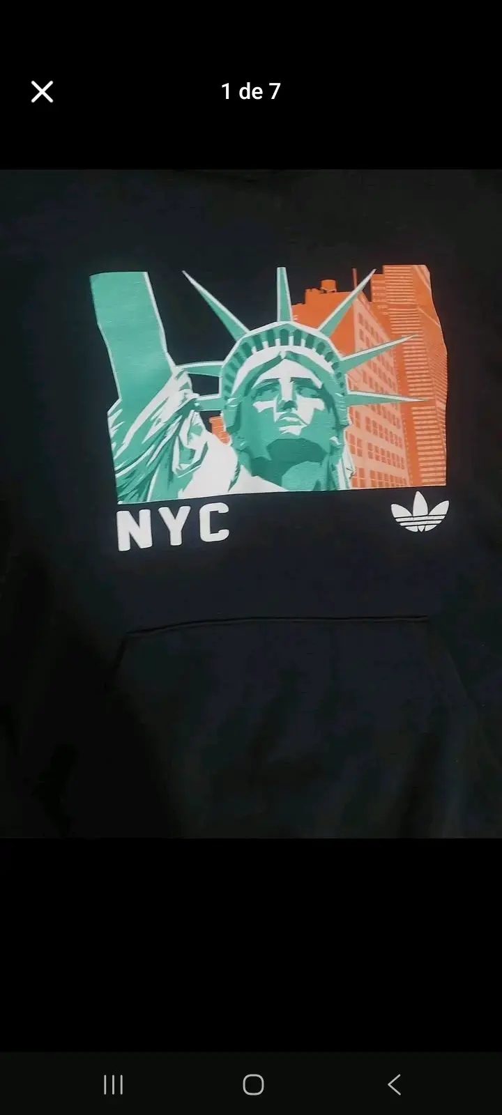 Polerón negro Adidas NYC con capucha - 2
