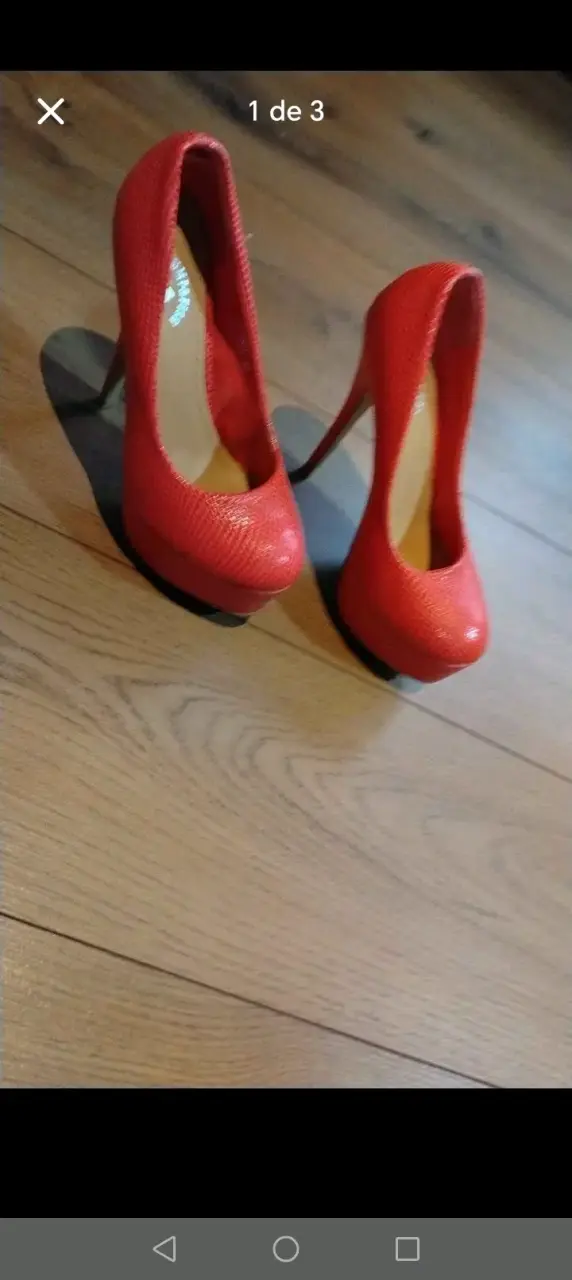 Tacones rojos de plataforma para mujer - 1